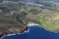 Aerial view of Kauai south coast showing coffee plantations near Poipu Kauai Hawaii USA Royalty Free Stock Photo