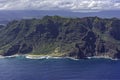 Aerial view of Kauai south coast showing mountains, beach and rugged coastline near Poipu Kauai Hawaii USA Royalty Free Stock Photo