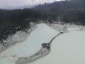 Aerial View Kawah Putih Crater in Ciwidey West Java Indonesia Royalty Free Stock Photo