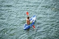 Aerial View of Kayaker on Beautiful River or Lake