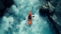 Rapids Kayaker Paddling The Rapids of a Beautiful Mountain River. Generative AI