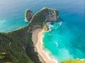 Aerial view Kelingking Beach on Nusa Penida Island, Bali, Indonesia Royalty Free Stock Photo