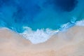 Aerial view of Kelingking Beach in Nusa Penida island, Bali in Indonesia. Royalty Free Stock Photo