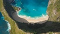 Aerial view Kelingking Beach on Nusa Penida Island, Bali, Indonesia Royalty Free Stock Photo