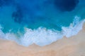 Aerial view of Kelingking Beach in Nusa Penida island, Bali in Indonesia. Royalty Free Stock Photo