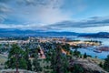 Aerial View of Kelowna Skyline at Night Royalty Free Stock Photo