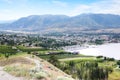 Aerial View of Kelowna Vineyards and Okanagan Lake