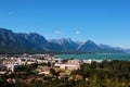 Aerial view of Kemer, a seaside resort town and district of Antalya Province on the Mediterranean coast of Turkey Royalty Free Stock Photo