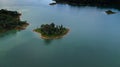 Aerial view of Kenyir Lake in the morning.