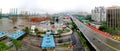 Aerial view of Keppel Harbour and Road