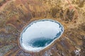 Aerial view of Kerid Crater Iceland