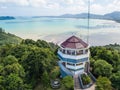 Aerial view of Khao-Khad viewpoint, 360 degree views in Phuket