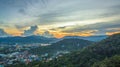 aerial view at Khao Rang viewpoint landmark of Phuket town. Royalty Free Stock Photo