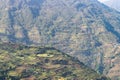 Aerial view of the Kharikhola village rice terraces