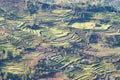 Aerial view of the Kharikhola village rice terraces