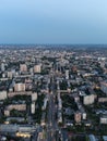 Aerial evening Kharkiv city center, Nauky street Royalty Free Stock Photo