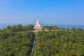 Aerial view Khon Kaen province with Wat Phra Bat Phu Pan Kham in Thailand