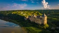 Aerial view of Khotyn Fortress in Khotyn, Ukraine Royalty Free Stock Photo