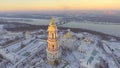 Aerial view Kiev-Pechersk Lavra in winter, Kiev , Ukraine. Royalty Free Stock Photo