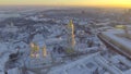 Aerial view Kiev-Pechersk Lavra in winter, Kiev , Ukraine. Royalty Free Stock Photo