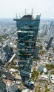 Aerial view of King Power Mahanakhon tower in Sathorn Silom central business district of Bangkok, Thailand