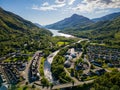 Aerial view of Kinlochleven and Loch Leven in the Scottish Highlands Royalty Free Stock Photo