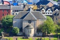 Aerial view of Kirk of the Canongate Edinburgh