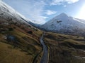 Aerial view of Kirkstone Pass, UK  on a sunny day Royalty Free Stock Photo