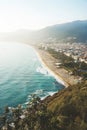 Aerial view of Kleopatra beach in Alanya (Turkey) - turquoise water, city landscape.