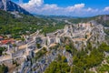 Aerial view of Klis fortress near Split, Croatia