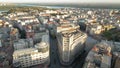 Aerial view of the Knez Mihajlova street and Belgrade downtown at the Serbian capital at sunrise
