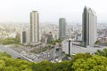 Aerial view of Kobe city from Mount Rokko, skyline and cityscape of Kobe Royalty Free Stock Photo