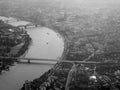 Aerial view of Koeln, black and white Royalty Free Stock Photo