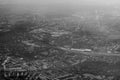 Aerial view of Koeln, black and white Royalty Free Stock Photo