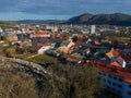 Aerial view of Kollarova ulica street in Banska Bystrica during winter Royalty Free Stock Photo