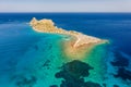 Aerial view of Kolokitha island near the town of Elounda in Crete, Greece Royalty Free Stock Photo