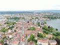 Aerial view of Konstanz, a city on Lake Constance in southern Germany. Royalty Free Stock Photo