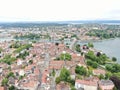 Aerial view of Konstanz, a city on Lake Constance in southern Germany. Royalty Free Stock Photo