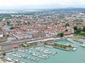 Aerial view of Konstanz, a city on Lake Constance in southern Germany. Royalty Free Stock Photo