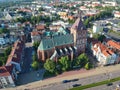 Aerial view on Koszalin city, old town, city center, green city, cathedral Royalty Free Stock Photo