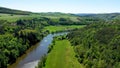 Aerial view of the Krivoklatsko protected landscape area, Czechia