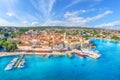 Landscape  with Krk town in Krk island, Croatia Royalty Free Stock Photo