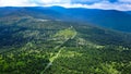 Aerial view of KrkonoÃÂ¡e Mountains in Czech Republic during summer time