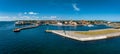 Aerial view of Kronborg castle with ramparts, ravelin guarding the entrance to the Baltic Sea Royalty Free Stock Photo