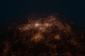 Aerial view on Kryvyi Rih (Ukraine) from south. Satellite view on modern city at night Royalty Free Stock Photo