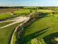 Aerial view of Kryziu kalnas, or the Hill of Crosses, a site of pilgrimage near the city of ÃÂ iauliai, in northern Lithuania Royalty Free Stock Photo