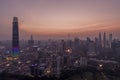 An aerial view of the Kuala Lumpur city from Kuala Lumpur Tower