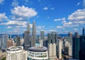 Aerial view of Kuala Lumpur Downtown, Malaysia. Financial district and business centers in smart urban city in Asia. Skyscraper Royalty Free Stock Photo