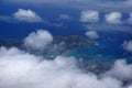 Aerial view of Kuapa Pond, Hawaii Kai Town, Portlock, clouds and Royalty Free Stock Photo