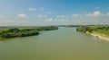 Aerial view of Kuban river, Krasnodar Krai, Russia